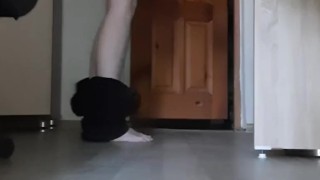 The skinny boy got naked on camera when everyone left.