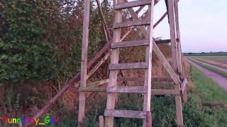 Outdoor special: Jerk off, vibrator and precum on a hunter stand (OnlyFans: Funnyboy_Ger)