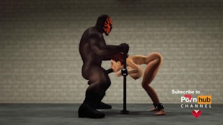 Super busty brunette in cuffs gets fucked hard by a big black cock
