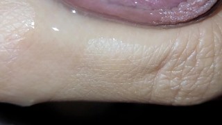 A man cums powerfully with moans