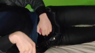 Soaking My Pissed Clothes on the Bed and Jerking Off