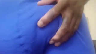 Ebony twink shows off ass and hole