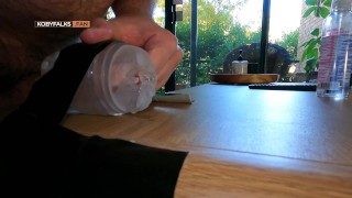 Uncut Cock with Precum Fucks Toy Hands Free