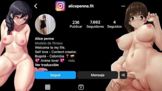 Hago aseo en la casa de mis padres con cosplay de Chika Fujiwara pero veo hentai y me vengo a chorro