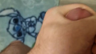 Boy wanking in bathroom