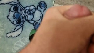 Boy wanking in bathroom