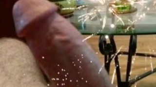 Big hot penis with fireworks cuming out.