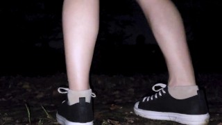 Crossdresser【女装】アナルバイブを挿入してオナニーしながらお散歩
