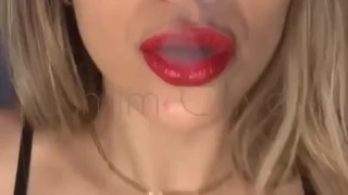 POV: Hot blonde smoking cigarette