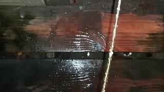 Peeing off the steps