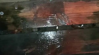 Peeing off the steps