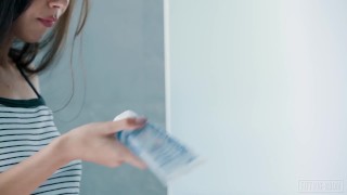 FITTING-ROOM Anya Krey wet panties try on haul and hug black dildo fucking