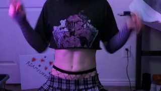 Femboy Teen In Fishnets Shows Off Deepthroating Skills Until They Cum