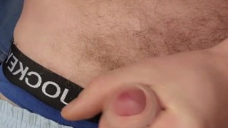 Stroking my precum cock