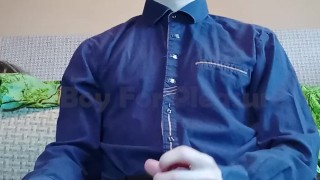 Teen boy cumshot on clothes