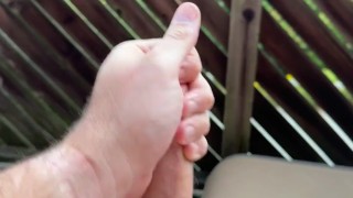 Cool autumn air felt so good on my cock!!