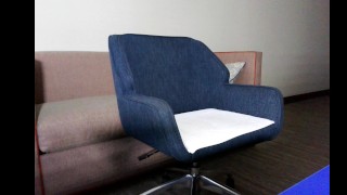 Daddy strokes cock and cums fast after riding dildo