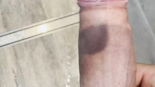 Pee on the shower bath | SMEGMA | Sniff me the head Cock. Do you want to eat it? Smell