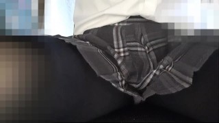 【女装】勉強中に机の下を撮られる系動画の真似事(1/2)