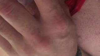 Chubby sissy toys herself