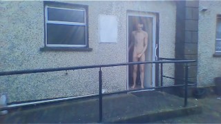 Going outside to play with myself for a bit before putting step moms leggings and fucking teddy bear