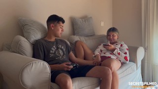 My stepsister won't let me finish a video game until I fuck her first
