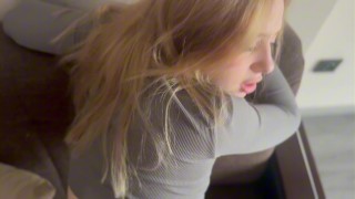 I watched Netflix with a hot blonde & cum in mouth