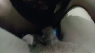 Whore babe sucks my cock like he hasn't got the taste for years. I moaned while he sucked me so hard