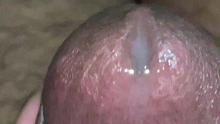 Super close up cum shot slow motion