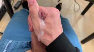 Handsome Jock wanking his FAT COCK until the balls are DRAINED / perfect dick size / sweet boy / top