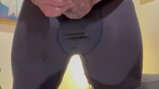 I spray a huge load of cum all over the glass coffee table at an Airbnb vacation rental