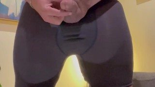 I spray a huge load of cum all over the glass coffee table at an Airbnb vacation rental