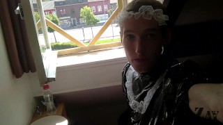 😛 Exhib Sissy Edge at Window