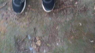 Cumplay play with long thick string of cum stuck on hand after orgasm with sex twink moaning outdoor