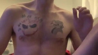 Tattoo jock Cumshot