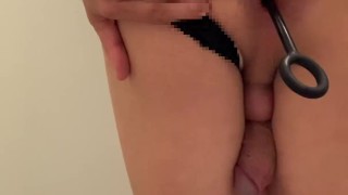 競泳水着アナルパールアナニー
