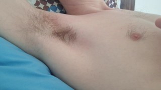 Tease my nipple and lick hairy armpit