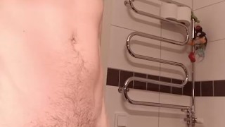 Italian hunk almost caught jerking off in changing room