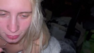 Skinny Blonde swallows BWC