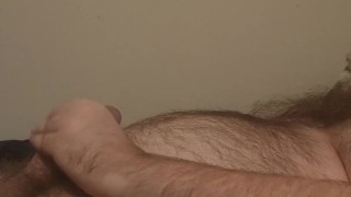 Gay bear plays with his throbbing cock and cums - Orkyon
