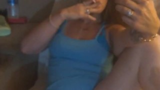 Filming up my hot roommate's dress while she does selfies