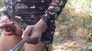 Part 2. Walking in a sexy dress, pissing, masturbating and walking naked in a skxi dress, pissing, m