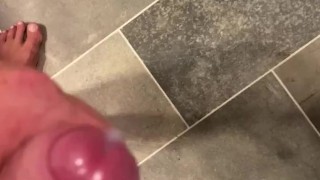 Jacking off at gym shower