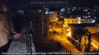 jerking off rooftop cumshot ebony