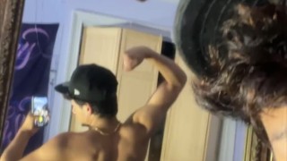 Gay Latino Stroked His Cock And Shows His Ass