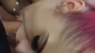 Smoking hot escort Aria sucking cock