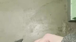 4K POV Jerking off on a stairwell and cumming on the floor