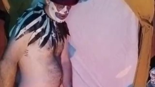 Horny clown wank and cum 😈😜