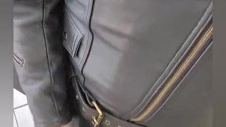 Sandro's new leather outfit made him really horny and rockhard