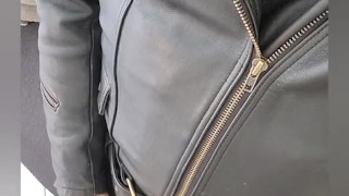 Sandro's new leather outfit made him really horny and rockhard